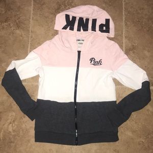 💕PINK full zip sweater